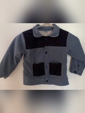 Baby Essentials Blue and Black Corduroy Kids Jacket